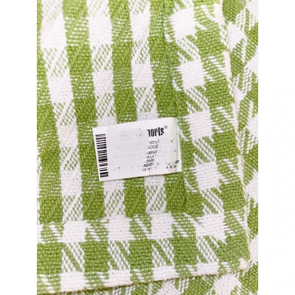 Vintage Pier 1 Green And White Houndstooth Placemats Set Of 4 Mismatched